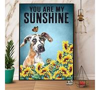 Bonoff Plaque en métal « Great Dane Dog Sunflower You are My Sunshine » - 30,5 x 20,3 cm
