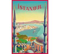 Bonoff Plaque en métal sur le thème de la Turquie Istanbul - Décoration murale rétro - 20,3 x 30,5 cm
