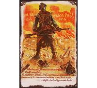 Bonoff Plaque en métal « The Dream of Our Army Greek First World War Propaganda » - Décoration murale en métal - Pour la maison et les amis - Décoration murale vintage - 20,3 x 30,5 cm