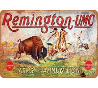 Bonoff Plaque en métal vintage 30,5 x 20,3 cm - Armes Remington et munitions