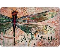 Bonoff Plaque en métal vintage avec inscription « Dragonfly I Am Always with You » pour bar, club, café, restaurant, cuisine, extérieur, intérieur, jardin, décoration murale - 14 x 20,3 cm