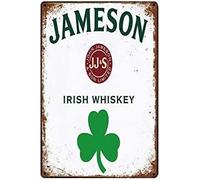 Bonoff Plaque métallique en métal Jameson Irish Whisky Décoration murale rétro pour bar 20,3 x 30,5 cm