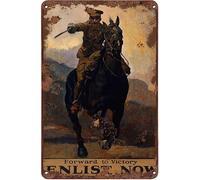 Bonoff Plaque murale en métal avec inscription « Ww Propaganda Forward To Victory Enlist Now Recruiting Great Britain » - 20,3 x 30,5 cm