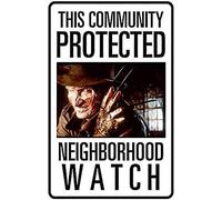 Bonoff Plaque murale vintage en aluminium avec inscription « The Nightmare Freddy Krueger Community on Elm Street » - 30,5 x 40,6 cm