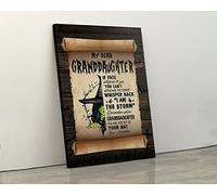 Bonoff Poster de sorcière d'Halloween « My Dear Granddaughter I am The Storm Remember who You are Granddaughter Put on Your Hat Love Granny » - Décoration murale - 30,5 x 20,3 cm