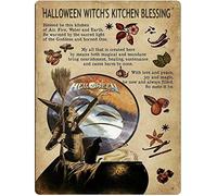 Bonoff Poster Halloween Witch is a Blessing to The Kitchen - Plaque murale décorative en métal pour maison, café, bar, club, cave, 30,5 x 40,6 cm