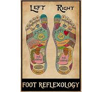 Bonoff Poster mural en métal pour massothérapeute, réflexologie des pieds, sans cadre, pour les amis ou la famille, décoration vintage, 20,3 x 30,5 cm