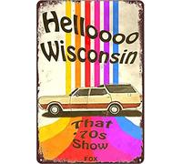 Bonoff Poster vintage Hello Wisconsin That '70 Show - Décoration murale en métal - 20,3 x 30,5 cm