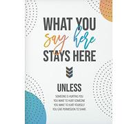 Bonoff Poster vintage « What You Say Here Stays Here » - Décoration de bureau - Thérapie - Santé mentale - Affiche vintage en étain - Cadeau de pendaison de crémaillère - 30,5 x 40,6 cm