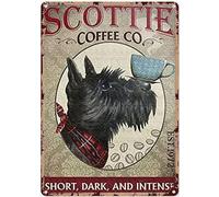 Bonoff Scottish Terrier Coffeehort Dark And Intenseign For Pub Cafe Affiche de décoration murale en métal 20,3 x 30,5 cm