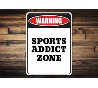 Bonoff Sports Addict Zone, panneau d'avertissement sportif, décoration d'avertissement, décoration de chambre, panneau en métal, panneau en métal de qualité, panneau en métal, panneau en métal de