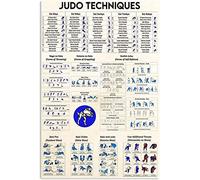 Bonoff Udo Knowledge Learning Judo Gym Judo Techniques éducatives Vintage Decor Poster mural Décor en métal Poster 20,3 x 30,5 cm