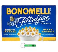 Bonomelli Lot de 16 sachets de camomille Filtrofiore Camomilla 14 filtri, camomille 14 sachets de 28 g + porte-clés Beni Culinari