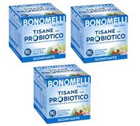 Lot de 6 tisanes Bonomelli Tisane con Probiotico Sgonfiante avec probiotiques avec fenouil, anis et carvi Lot de 10 filtres