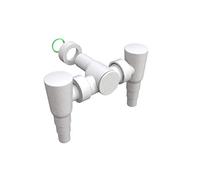 Bonomini 3590GZ24B0 - Siphon avec double raccord - Sèche-linge et machine à laver ensemble - Lave-vaisselle - Valve anti-reflux anti-odeurs - Blanc