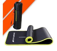Bonplus BP | Tapis de yoga épais | Épaisseur 10 mm | Tapis de sport | Tapis de sport | Comprend une bandoulière et un sac de transport | Idéal pour faire du sport à la maison (Vert)