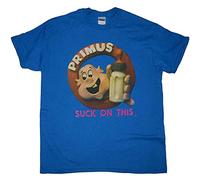 BONPUR Primus Suck on This Blue Mens T Shirt Funk Metal Les CLAYPOOOL Blue Mens T Shirt Size L