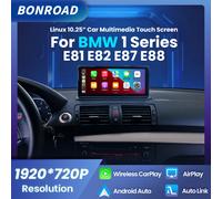 BONROAD - lecteur multimédia sans fil CarPlay Android Auto, autoradio pour BMW série 1 E81 E82 E87 E88, écran tactile 10.25 No factory screen