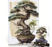 Bonsaï Aquarelle Puzzle 1000 pièces pour Adultes pour développer la logique et se détendre Assemblage précis Parfait pour Noël (38x26cm)