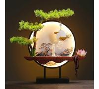 Bonsaï artificiel avec anneau de lampe LED, pin de bienvenue zen, décoration moderne, cadeau de pendaison de crémaillère, cadeau pour la maison, le bureau, la bibliothèque