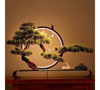 Bonsaï Artificiel avec Lampe LED, Arbres Artificiels en Pin de Bienvenue Zen avec Encens à Refoulement, Arbre Artificiel Décoration Moderne Cadeau de Pendaison de Crémaillère