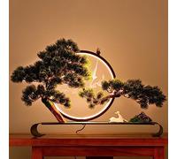 Bonsaï Artificiel avec Lampe LED, Arbres Artificiels en Pin de Bienvenue Zen avec Encens à Refoulement, Arbre Artificiel Décoration Moderne Cadeau de Pendaison de Crémaillère