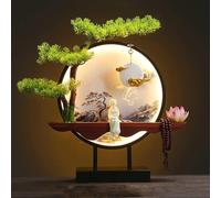 Bonsaï artificiel avec lampe LED pour la décoration de la maison ou du bureau - Cadeau de bienvenue zen en pot pour bibliothèque et pendaison de crémaillère