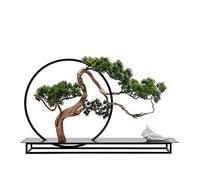 Bonsaï Artificiel Bonsaï Artificiel 27,5 Pouces Grand Vert Simulation Bienvenue Pin Bonsaï Arbre Intérieur Décor De Bureau Simulation Plante Cadre en Métal Arbres Artificiels