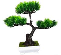 Bonsaï artificiel de pin - 26 x 26 cm - Motif feuillage réaliste - Matériau plastique robuste - Décoration d'intérieur ou de bureau (2)