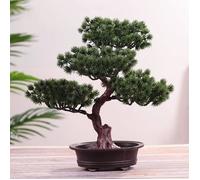 Bonsaï Artificiel Décoratif Pin Simulé - Mini Plante en Pot - Pour Bureau/Maison Intérieur et Extérieur - Sans Entretien