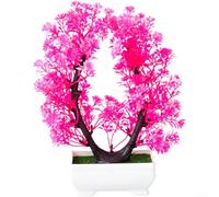 Bonsaï artificiel en fleur de prunier pour arrangements de table améliorant la profondeur spatiale et adoucissant les lignes architecturales (rose)