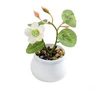 Bonsaï artificiel en plastique - Petit camélia pin - Décoration pour la maison, le bureau, le salon, la table basse, le bureau, l'armoire, le centre commercial, la photographie, le printemps et