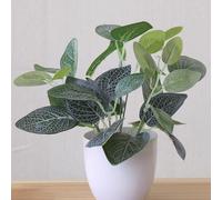 Bonsaï artificiel en plastique rétro pastoral pour décoration d'intérieur, petite plante en pot, décoration de bureau, rebord de fenêtre, feuillage artificiel (C)