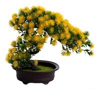 Bonsaï artificiel en pot - 26 cm de haut - Pour la maison et le bureau - Design réaliste, verdure nécessitant peu d'entretien, utilisation sur table et étagère (E)
