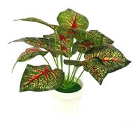 Bonsaï artificiel en pot avec feuillage en tissu de soie pour bureau, décoration d'intérieur, pas besoin d'eau pour intérieur et extérieur, décoration rustique, fausse plante réaliste pour étagère (D)