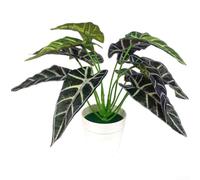 Bonsaï artificiel en pot avec feuillage en tissu de soie pour bureau, décoration d'intérieur, pas besoin d'eau pour intérieur et extérieur, décoration rustique, fausse plante réaliste pour étagère (A)