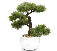 Bonsaï artificiel en pot céramique blanc 33 cm décoration moderne