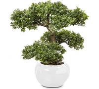 Bonsaï artificiel en pot de céramique et décor en pierre d'environ 35 cm [2]