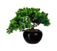 Bonsaï artificiel mélèze 26 cm dans un pot en céramique noir - Décoration exotique pour votre maison