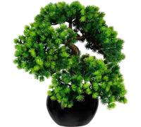 Bonsaï artificiel mélèze 37 cm - Arbre artificiel facile à entretenir dans un élégant pot en céramique noire