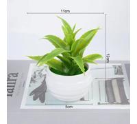 Bonsaï artificiel miniature en pot l Arbre de décoration pour table, rebord de fenêtre & bureau l Plante artificielle verte sans entretien