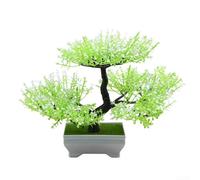 Bonsaï artificiel naturel pour la maison, le bureau ou le lieu de rassemblement ajoute un élément visuel calme sans entretien (pin blanc-vert)