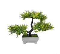 Bonsaï artificiel pour bureau, étagère, cheminée, décoration de maison, bureau, plante verte, alternative sans entretien (jaune)