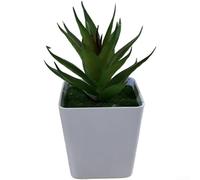 Bonsaï artificiel réaliste en pot en plastique à l'aloe vera - Petites plantes artificielles pour bureau, étagère, décoration de maison, bureau, pas d'arrosage nécessaire (B)