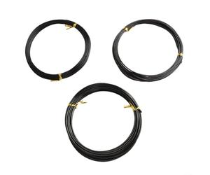 Bonsaï Craft Assortiment de fils pour pratiquer le séquençage de câblage, le temps de retrait et la minimisation des cicatrices dans l'entraînement au bois vivant (3 pièces, noir)