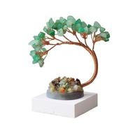 Bonsaï en cristal Arbre de cristal Cristaux Reiki naturels et pierres guérison, perles précieuses chakra, décoration bureau Ornement d'arbre spirituel Décor d'arbre de pierres précieuses(Green)