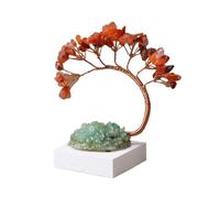 Bonsaï en cristal Arbre de cristal Cristaux Reiki naturels et pierres guérison, perles précieuses chakra, décoration bureau Ornement d'arbre spirituel Décor d'arbre de pierres précieuses(Red)