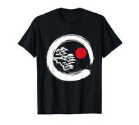 Bonsaï Enso Circle Japanese Red Sun Brush Art Design T-Shirt