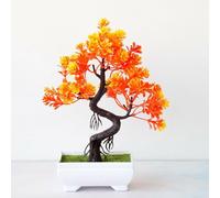 Bonsaï exquis en plastique pour décoration d'arbre pour la maison et le bureau, durable et belle (rouge événement)