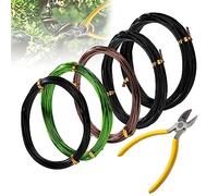 Bonsai Fil Aluminium 25m de Long avec Pince Coupante 1mm/1.5mm/2mm Fil Ligature Bonsai Anodisé Fils d'entraînement pour Arbre avec Bonsaï pour Jardinage DIY Travail Manuel